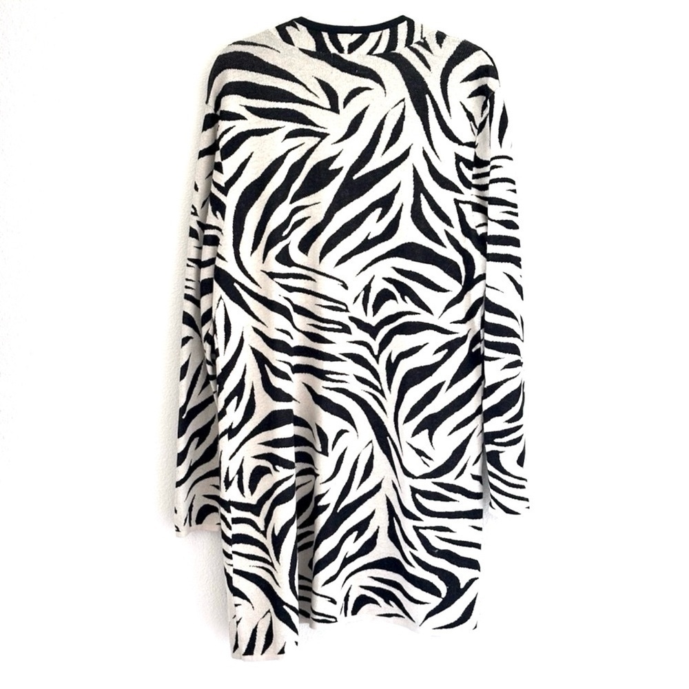 JM Collection Zarina Zebra Print Flyaway Cardigan Sweater - Picture 3 of 3
